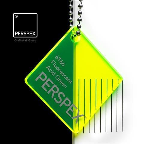 6T66 Fluorescent Acid Green Perspex