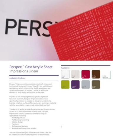 Perspex® Impressions Product Guide
