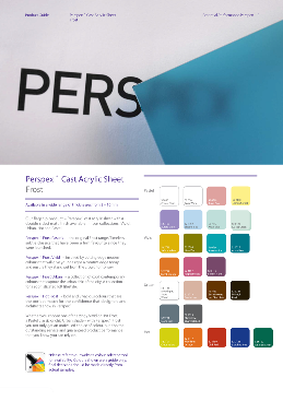 Holland Plastics Perspex Frost Colour Guide | Plastic Fabrication Gold Coast