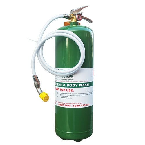 9 ltr Portable Eye & Body Wash System - Air Pressurised Stainless Steel Tank