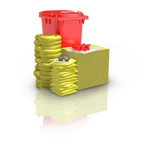 240 ltr Low Dust Hi-Vis (Chemical) Wheelie Bin Spill Kit