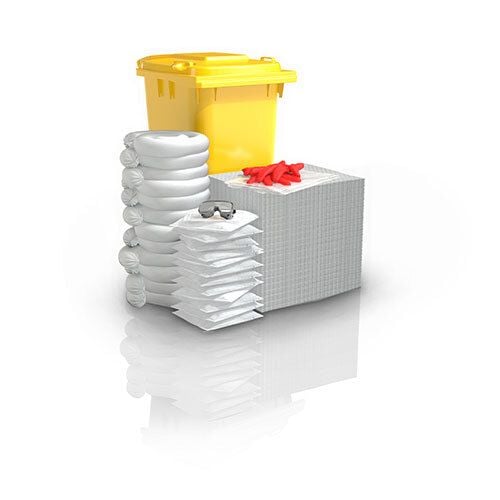240 ltr Low Dust Oil & Fuel Wheelie Bin Spill Kit