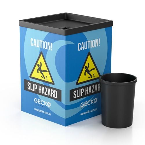 Leak Catcher Wet Floor Sign and Water Collector System