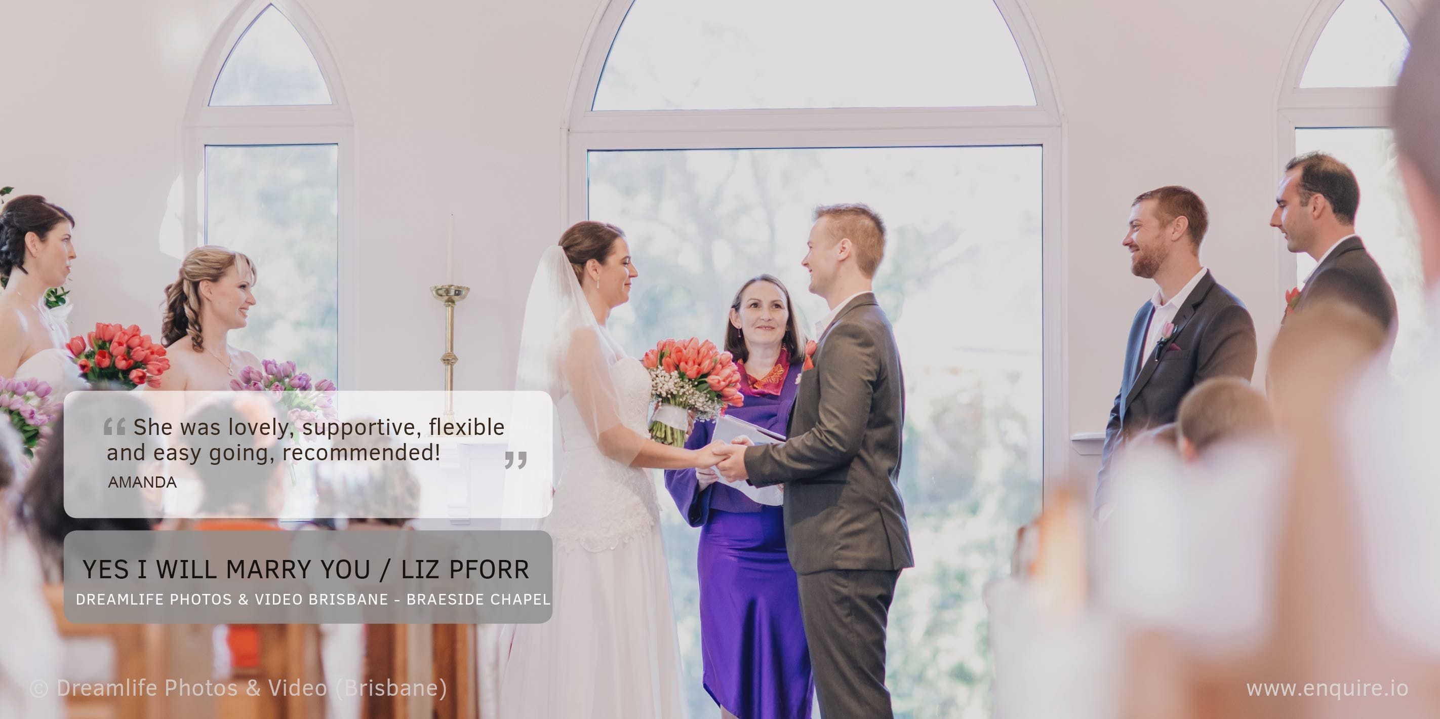 Testimonials and recommendations for Gold Coast Marriage Celebrant Liz Pforr