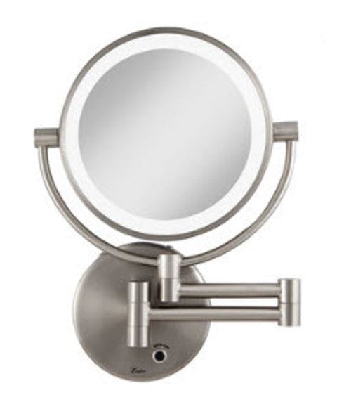 Wall Mount Cordless Led Halo Lighted, 10x Magnifying Mirror With Lighted Wall Mount
