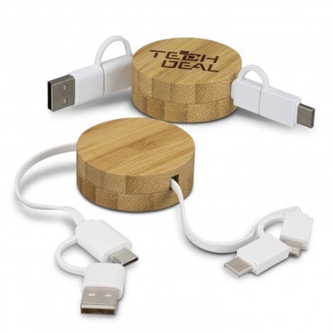 Bamboo Retractable Charging Cable Bamboo Retractable Charging Cable