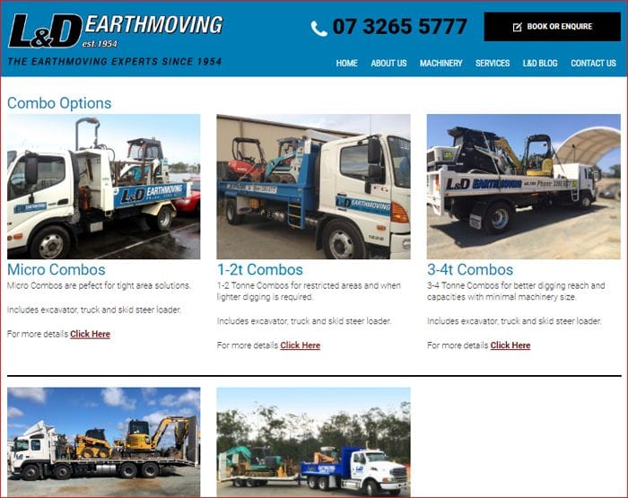 L&D Earthmoving Combo Options