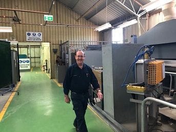 Mostyne Hosking all smiles because of the new welders Cert Bays progress
