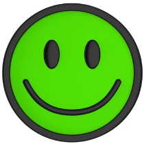 Green Smiley Face - Comfortable Spacing