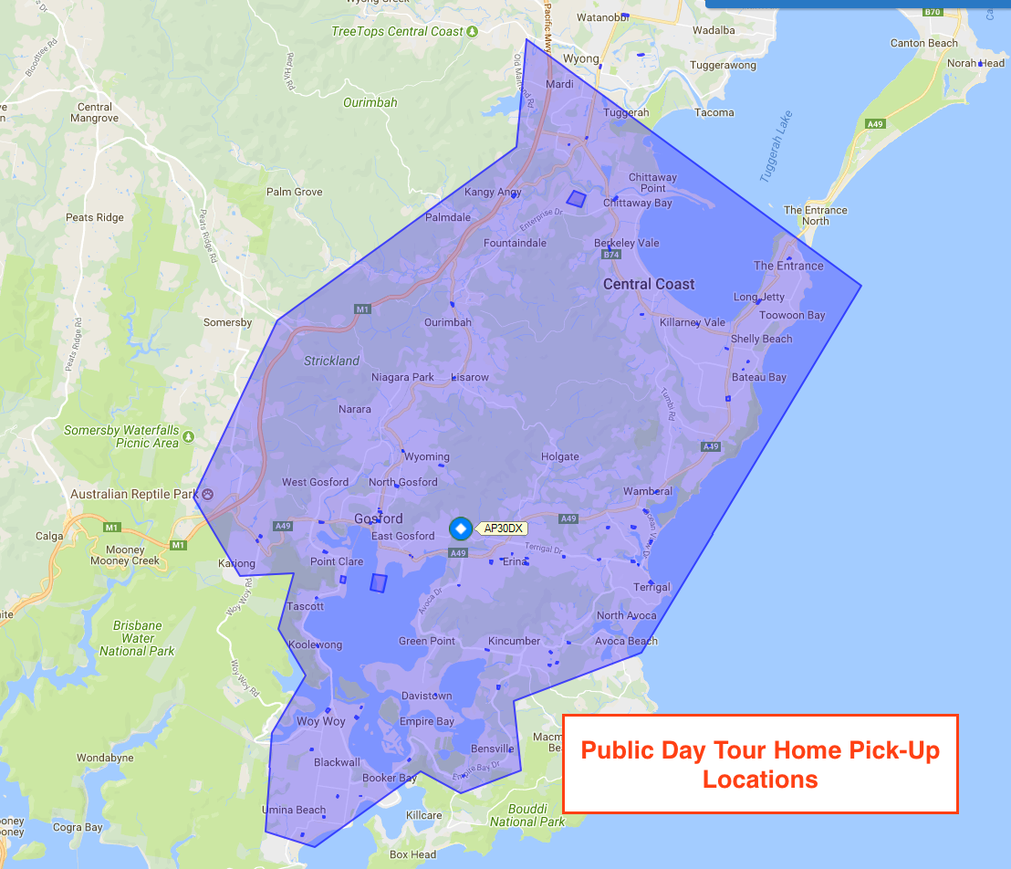 Connect Coaches Pick up Area Map