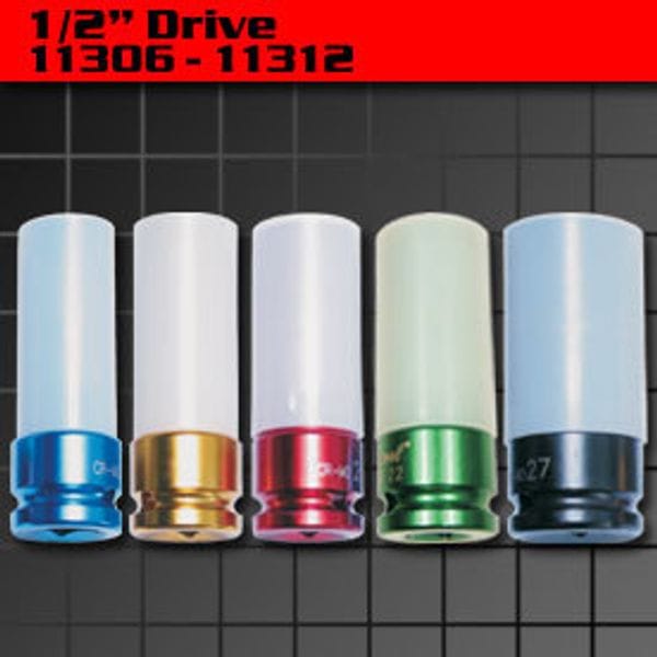 1/2" Drive Coloured Wheel Nut Sockets With Protective Sleeve