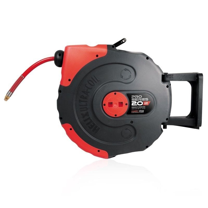 Jamec Pem Pro Series HELIX 20m Air Hose Reel With Reinforced PVC Hose Jamec Pem Pro Series HELIX 20m Air Hose Reel With Reinforced PVC Hose
