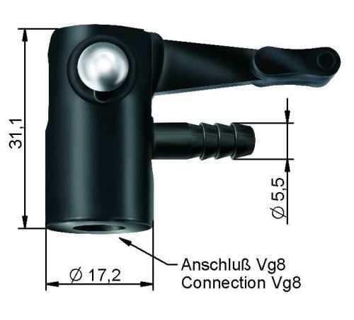Thumb-lock Air Chuck With Deflator Pin For Use Wirh Hand/Foot Pump