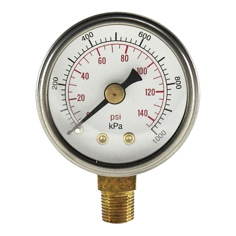Dial Head Bottom Entry Tyre/Tire Pressure Gauge 0-145 PSI 0-1000 KPA Dial Head Bottom Entry Tyre/Tire Pressure Gauge 0-145 PSI 0-1000 KPA
