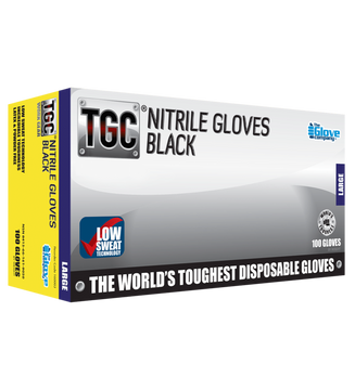 Black Nitrile Powder Free Gloves - All Sizes