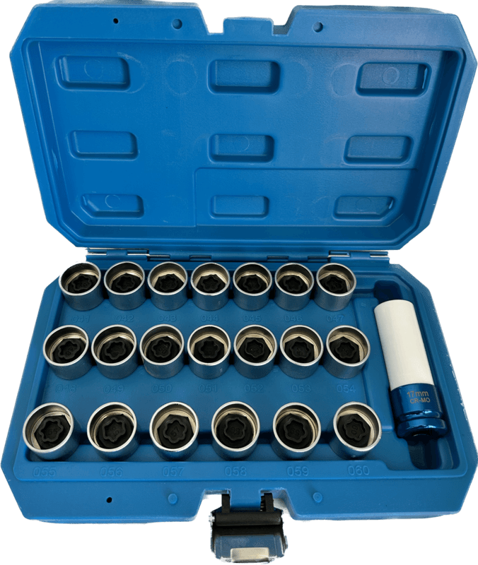 21 Pieces BMW Tyre Wheel Nut Locking Key Socket Set Pattern Style 21 Pieces BMW Tyre Wheel Nut Locking Key Socket Set Pattern Style