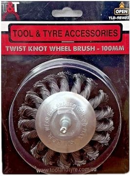 T&T Twist Knot Wheel Brush - 100mm With Arbour