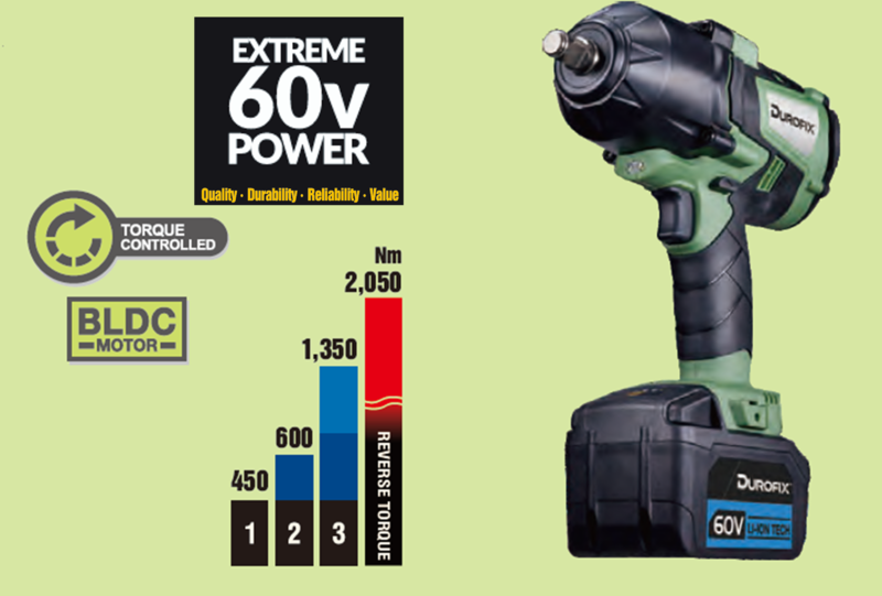 Battery Operated Impact Wrench 1/2" Drive Li-Ion 60V Kit