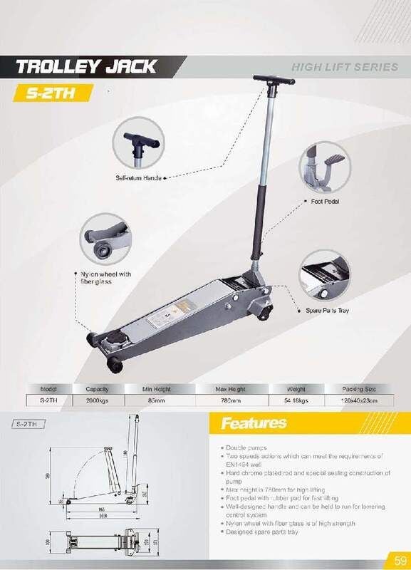Snit High Lift Trolley Jack – 2 Tonne – 85mm to 780mm