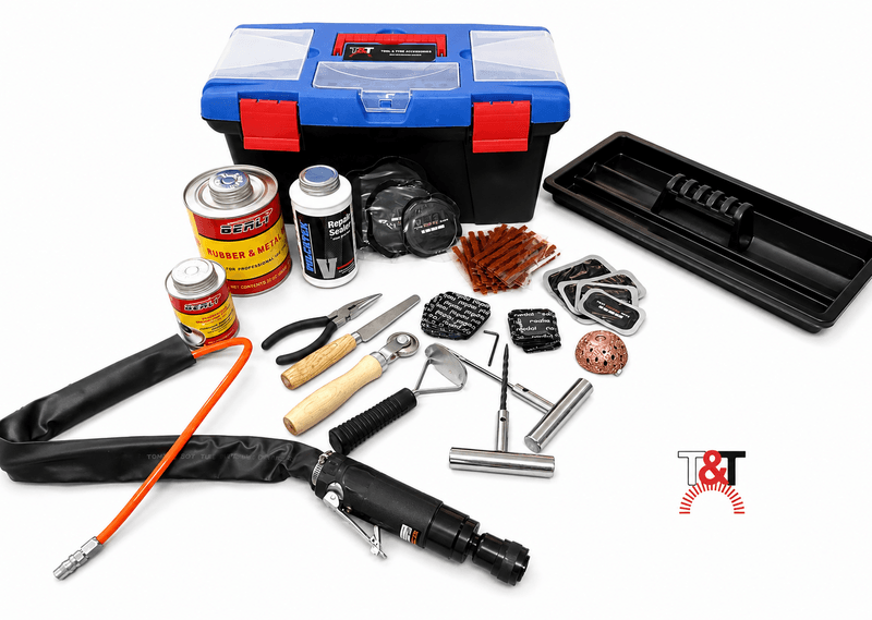 68 Piece Professional Tyre Repair Kit/Tool Set For Radial and Bias-Ply Tyres 68 Piece Professional Tyre Repair Kit/Tool Set For Radial and Bias-Ply Tyres