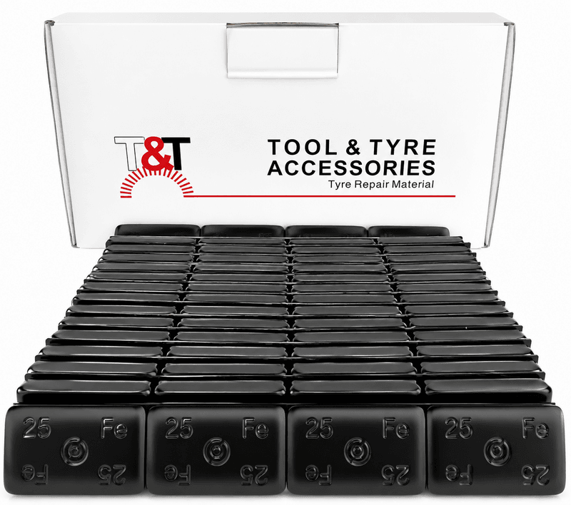 25g Stick On Wheel Balance Weights BlackSteel Flexible - 100g Strips