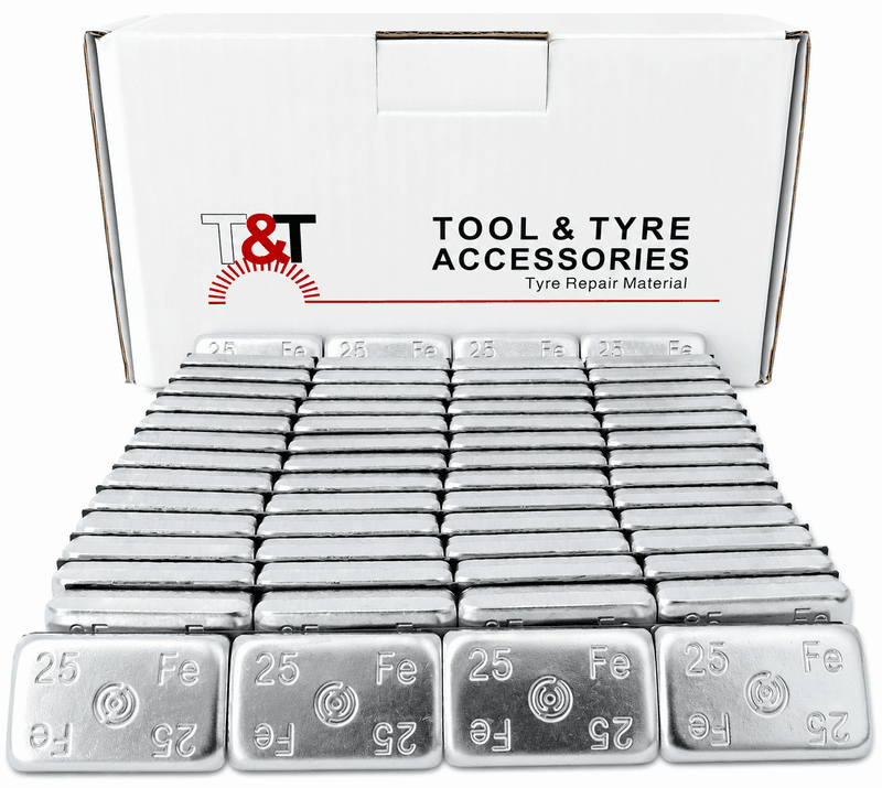 25g Stick On Wheel Balance Weights Silver Steel Flexible - 100g Strips