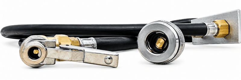 Standard & Large Bore Tyre Inflation Gauge with Twin Hoses – 0–160 PSI
