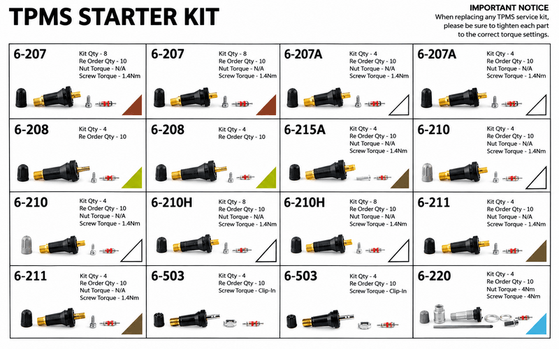 80 Piece TPMS Valve Starter Kit – Australian Market