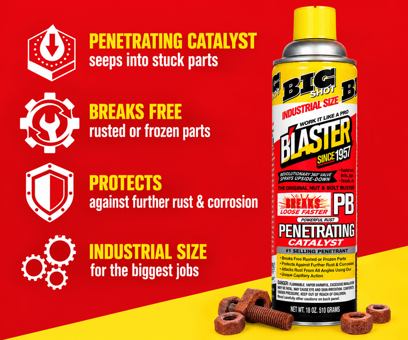 PB Blaster Tyre Wheel Nut Loosener/Penetrant Catalyst 18oz (510g) Spray Can