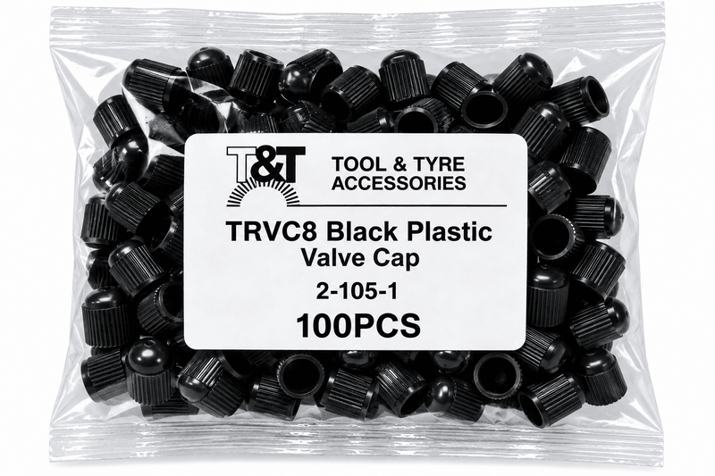 Black Plastic Tyre Valve Caps &ndash; Bag of 100