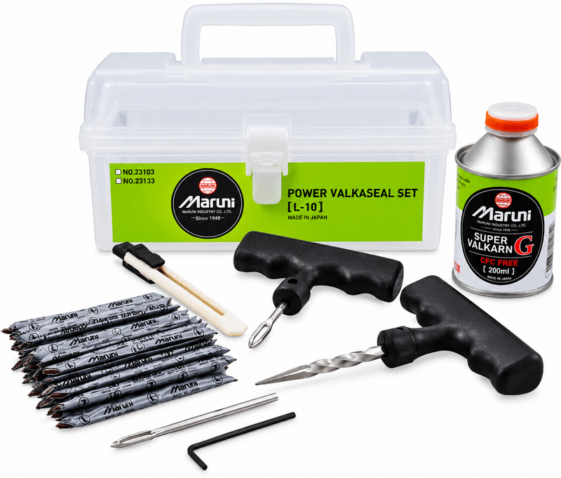 8 Piece Maruni Power Valkaseal Tyre Repair Kit (L-10) – Made in Japan 8 Piece Maruni Power Valkaseal Tyre Repair Kit (L-10) – Made in Japan