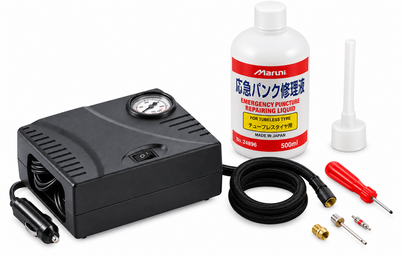 Maruni Emergency Flat Tyre Repair & Inflation Kit (ETSK-02) – Made in Japan Maruni Emergency Flat Tyre Repair & Inflation Kit (ETSK-02) – Made in Japan
