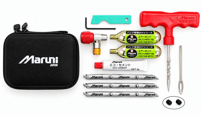 Maruni Motorcycle Tyre Puncture Tubeless Road/Off Road Repair Kit - Made in Japan Maruni Motorcycle Tyre Puncture Tubeless Road/Off Road Repair Kit - Made in Japan