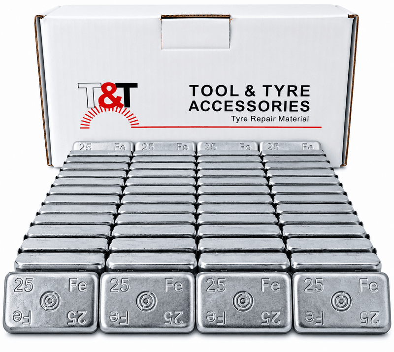 25g Stick On Wheel Balance Weights Silver Steel Flexible - 100g Strips 25g Stick On Wheel Balance Weights Silver Steel Flexible - 100g Strips