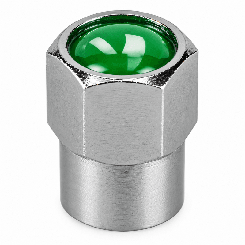 Green Metal Tyre Valve Cap &ndash; For Nitrogen Filled Tyres