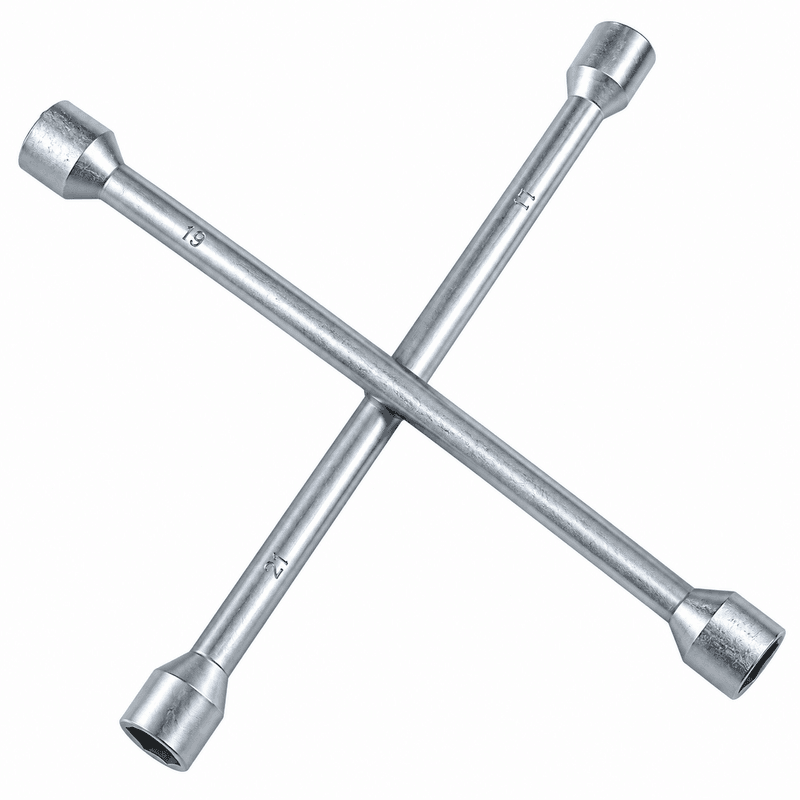 4-Way Wheel Brace Spanner Cross Nut Wrench – 17mm, 19mm, 21mm & 23mm 4-Way Wheel Brace Spanner Cross Nut Wrench – 17mm, 19mm, 21mm & 23mm