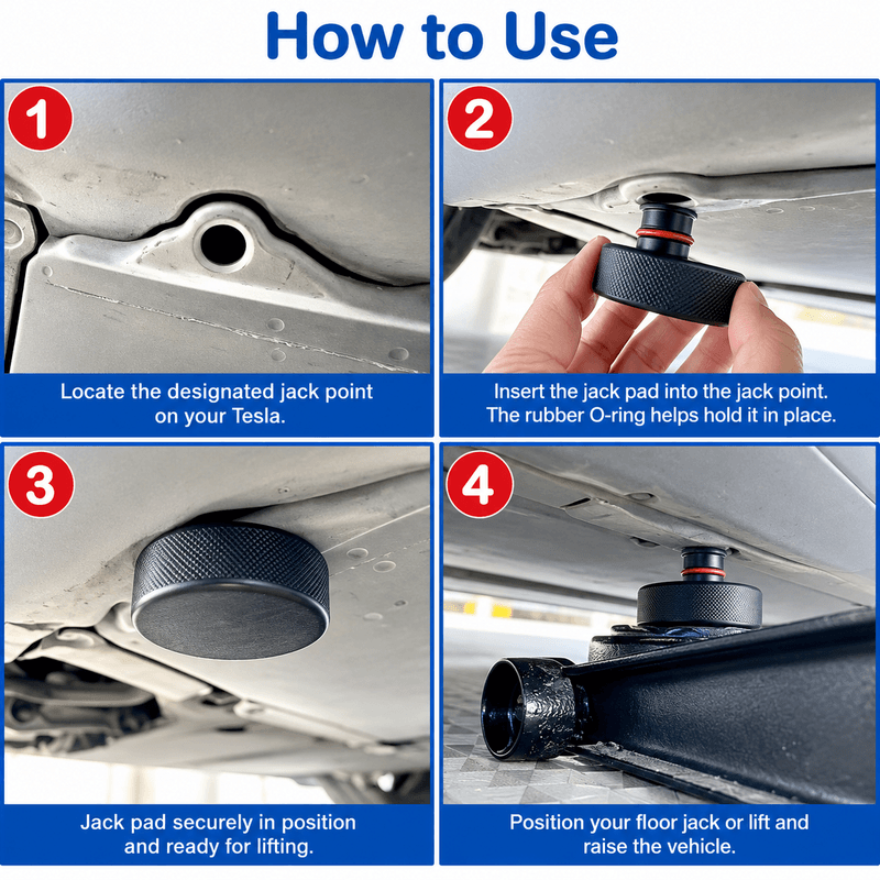 Tesla Rubber Jack Lift Pads – Set of 4