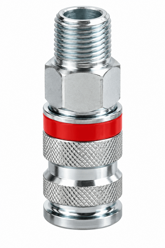 Euro Air Fitting Quick Coupling &ndash; Male 1/4" BSP &ndash; Stainless Steel &ndash; Made in Denmark