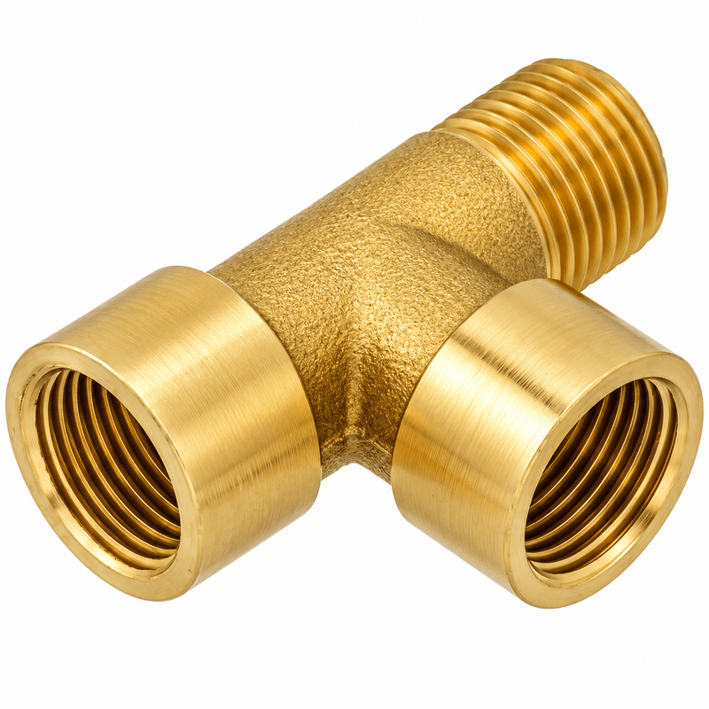 Sonsbeek Female/Male T-Piece &ndash; 1/4" BSP &ndash; Brass