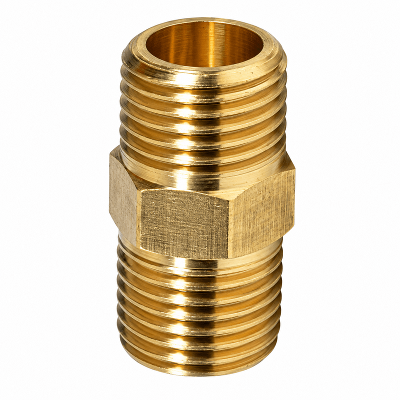 Hexagon Nipple &ndash; 1/2" BSP &ndash; Brass