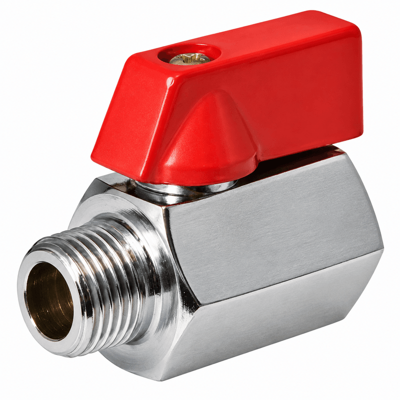 Mini Ball Valve &ndash; Male/Female 1/4" BSP &ndash; Chrome-Plated Brass