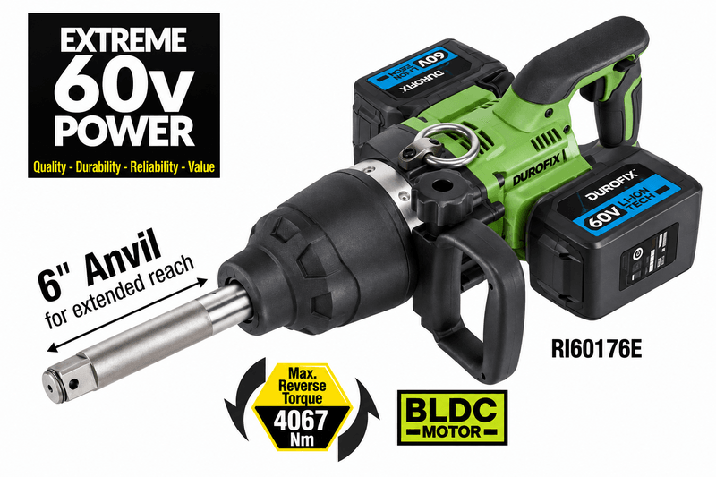 Battery Operated 1" Drive 60V Li-Ion Impact Wrench Kit &ndash; 6" Anvil &ndash; 4067Nm