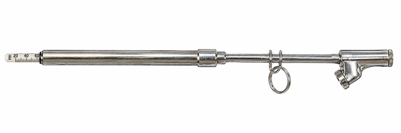 Long Truck Tyre Pressure Gauge &ndash; 10&ndash;150 PSI &ndash; Silver
