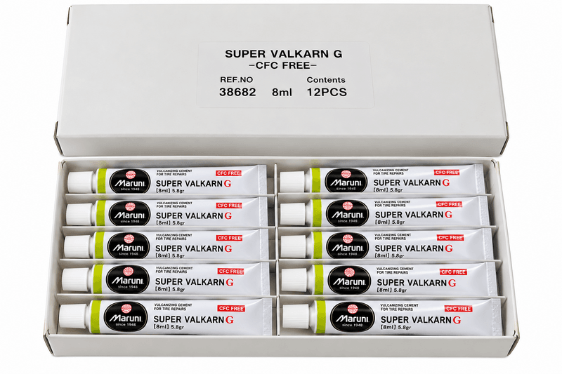 Vulcanising Cement for Inner Tube Repairs &ndash; 12 x 8ml Tubes &ndash; CFC Free &ndash; Made in Japan
