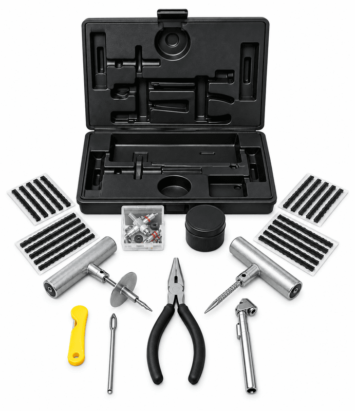 37-Piece Tyre/Tire Repair Plug Kit – Complete Repair & Workshop Set 37-Piece Tyre/Tire Repair Plug Kit – Complete Repair & Workshop Set