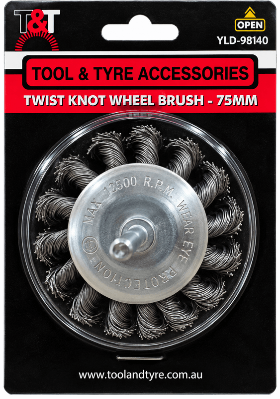 T&T Twist Knot Wheel Brush – 75mm – Heavy Duty T&T Twist Knot Wheel Brush – 75mm – Heavy Duty