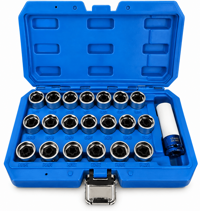 21 Piece BMW Tyre Wheel Nut Locking Key Socket Set &ndash; Pattern Style