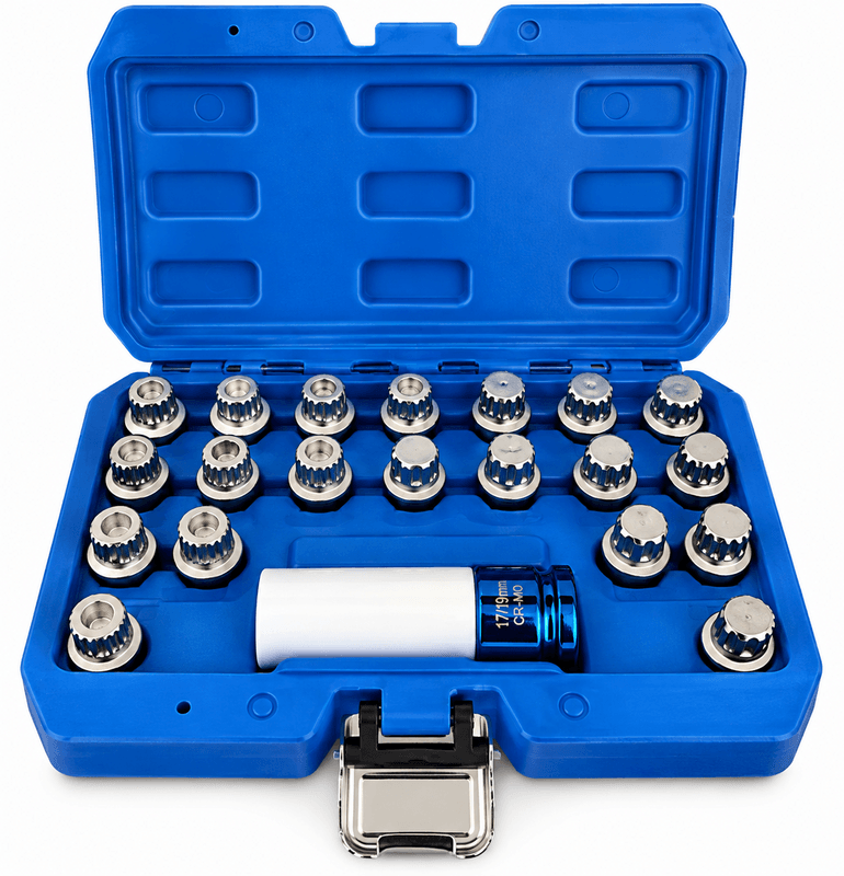 21 Piece Audi Wheel Locking Key Socket Set &ndash; Spline Style