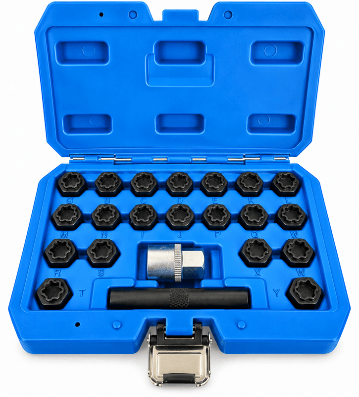 22 Piece Audi Wheel Locking Key Socket Set &ndash; Pattern Style
