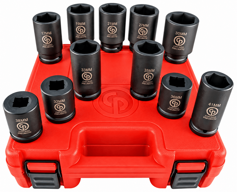 Chicago Pneumatic 3/4" Drive 11 Piece Truck Service Deep Impact Socket Set